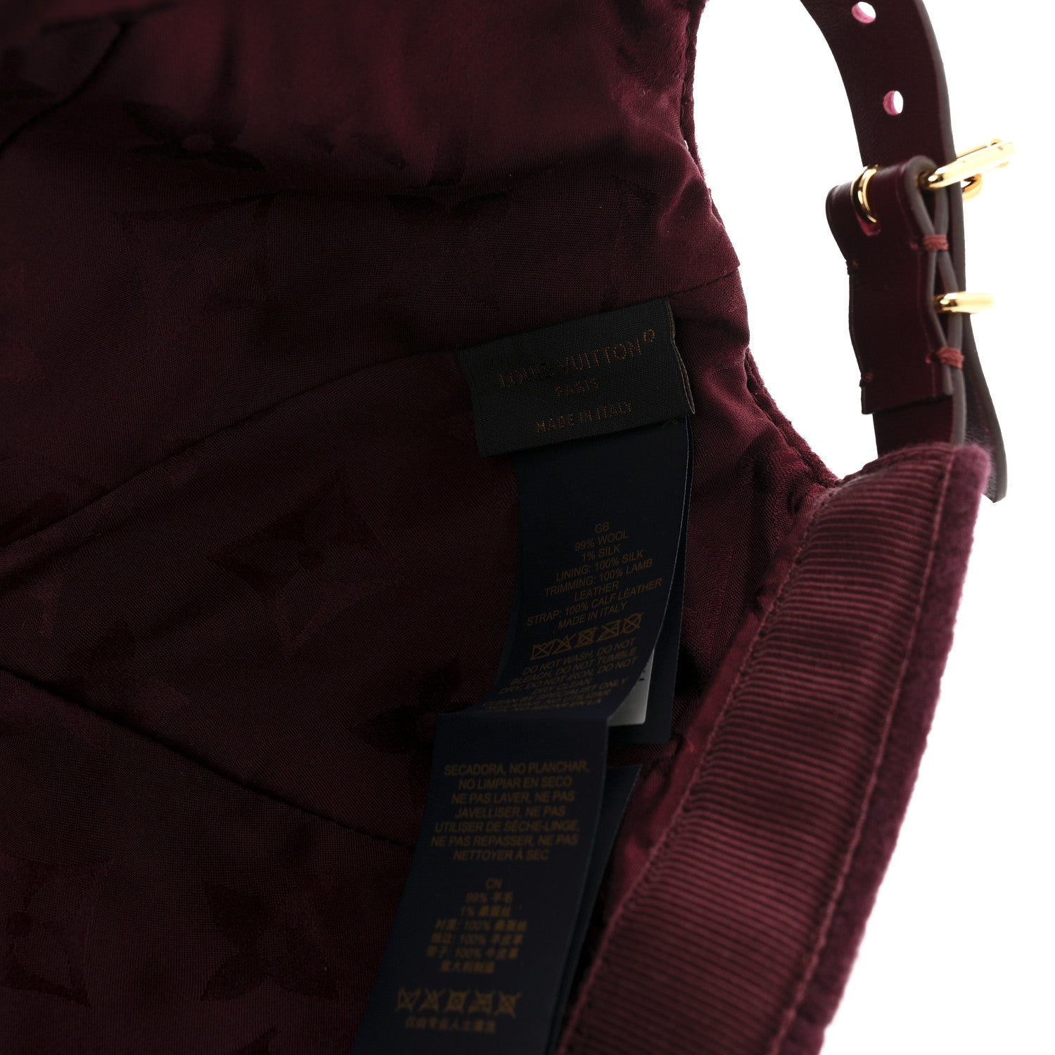 Louis Vuitton Wool Silk Monogram Endless Cap L Bordeaux 1853230