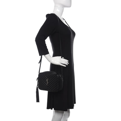 Saint Laurent Calfskin Matelasse Monogram Lou Camera Bag Black 3 of 10
