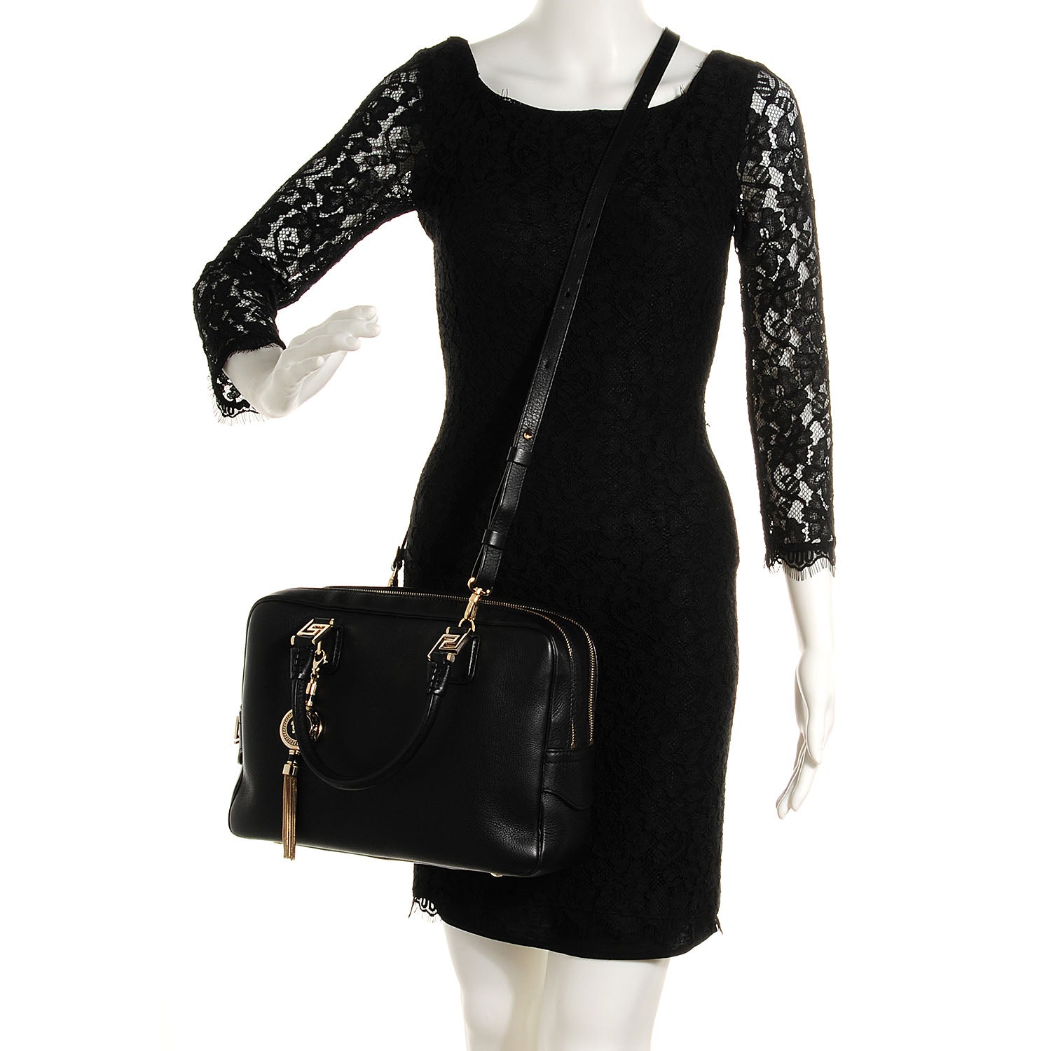 Versace Vitello Cervo Demetra Vanitas Tote Black 2 of 8