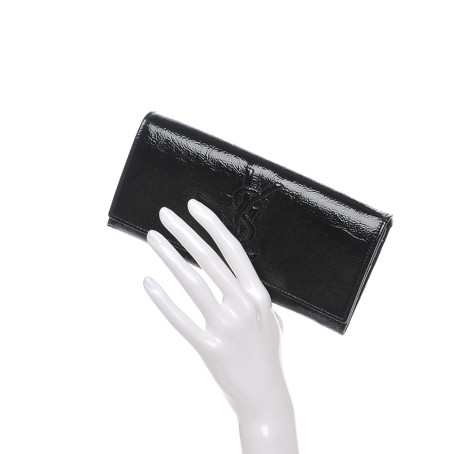 Textured Patent Belle De Jour Wallet Black