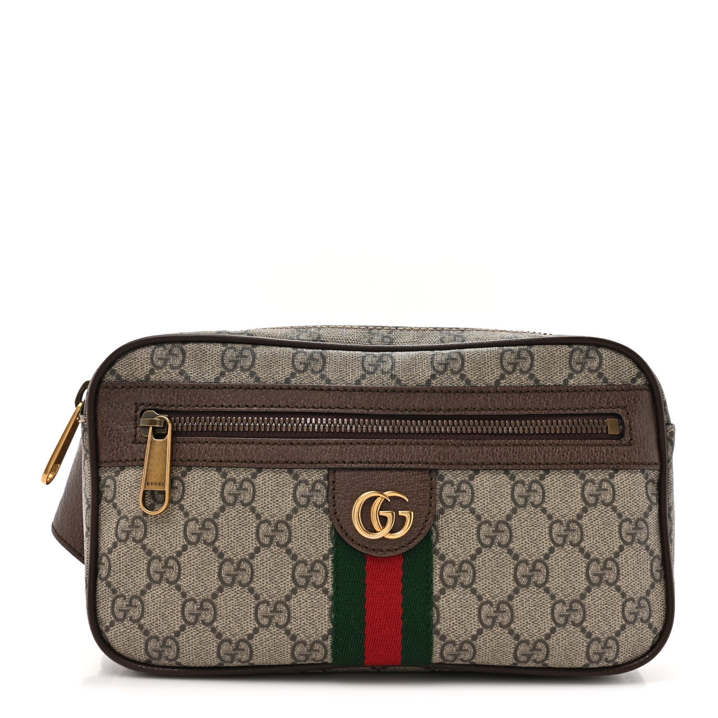 Soft GG Supreme Monogram Medium Ophidia Belt Bag Dark Brown