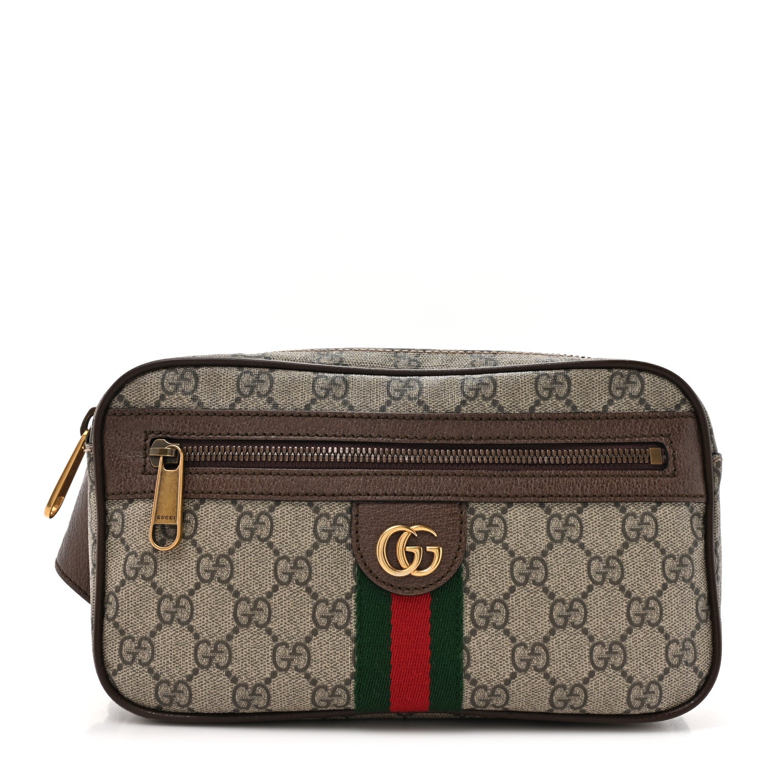 Gucci Soft GG Supreme Monogram Medium Ophidia Belt Bag Dark Brown 1 of 10