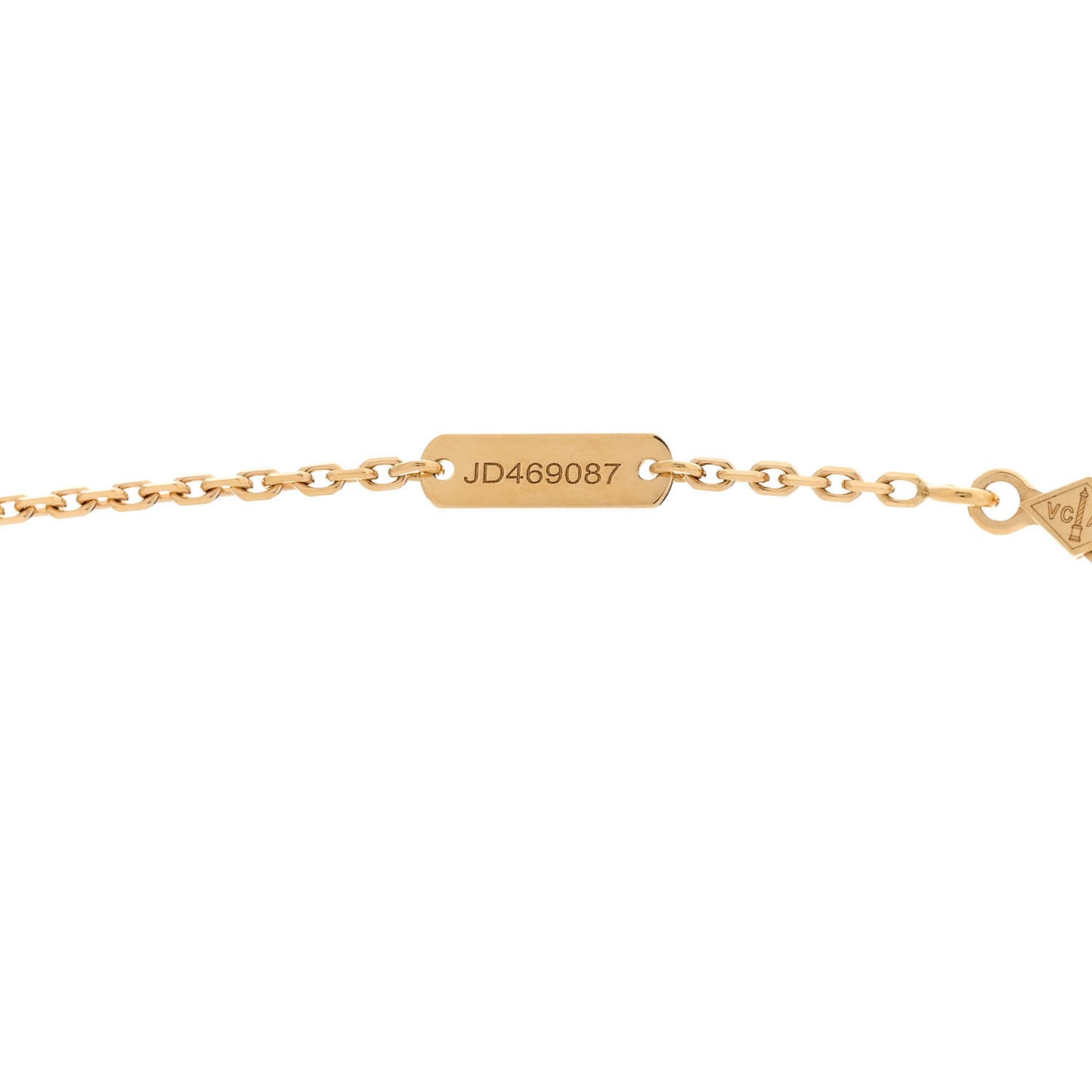 18K Yellow Gold Mother of Pearl Vintage Alhambra Pendant Necklace