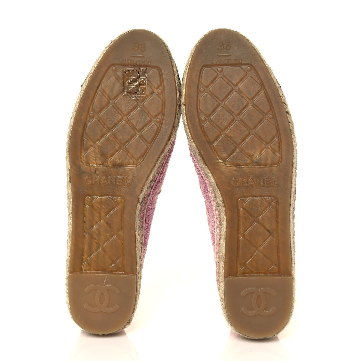 Linen CC Espadrilles 36 Pink Black