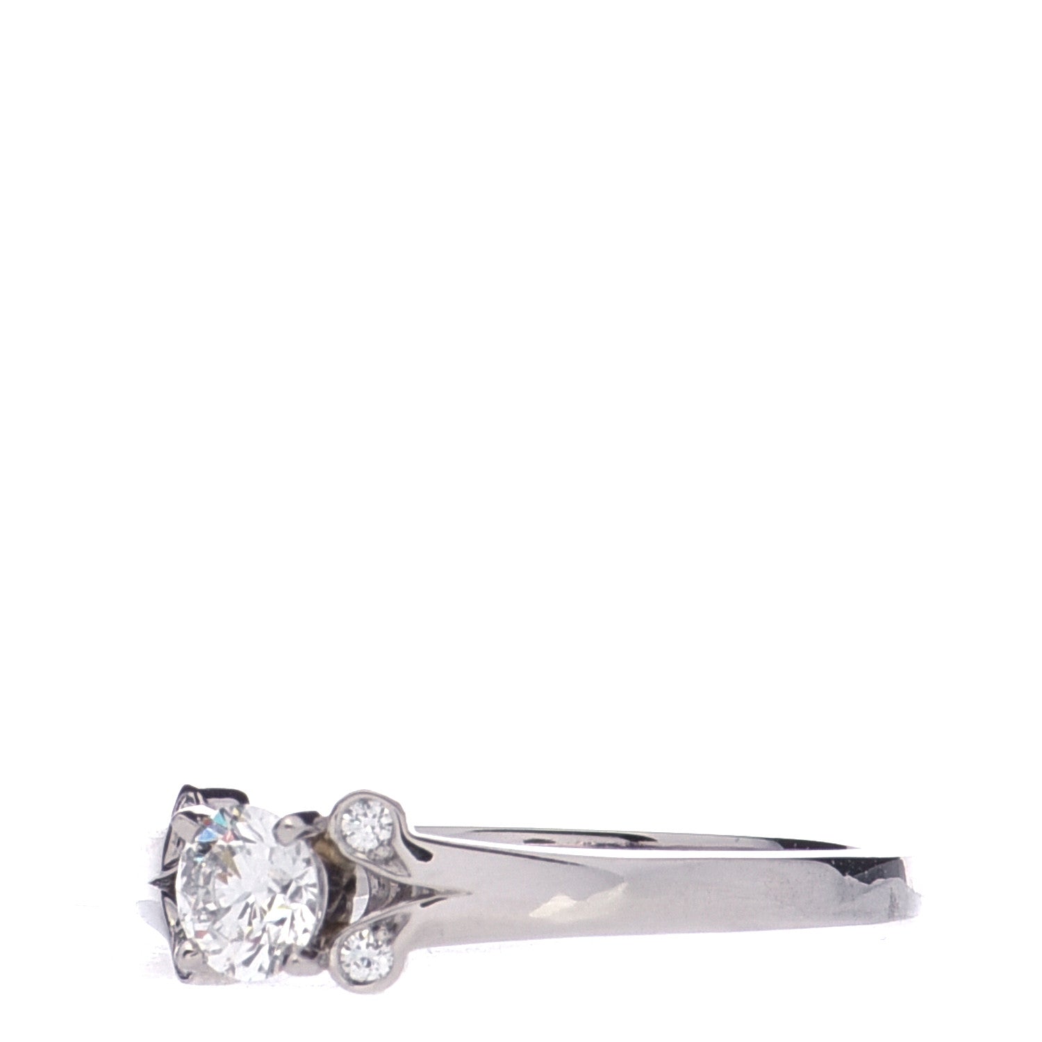 Cartier Platinum Diamond .32ct Ballerine Solitaire Engagement Ring 51 5.75 3 of 6
