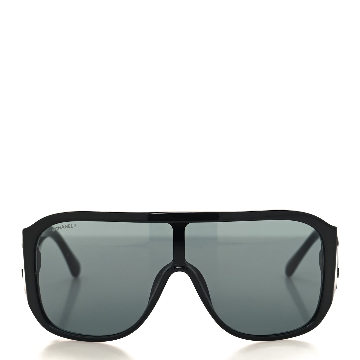 Acetate Crystal CC Shield Sunglasses 5466-B Black