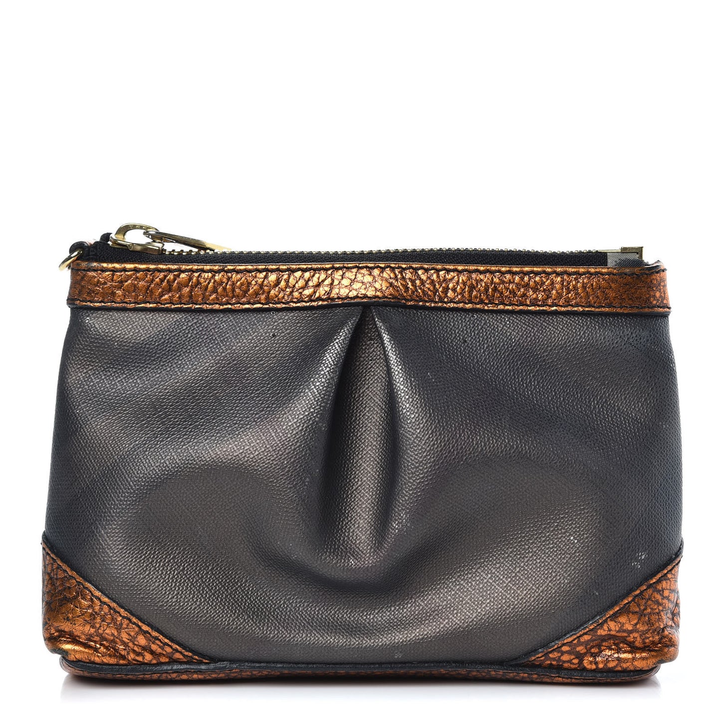 Smoked Check Cosmetic Case Black Gold