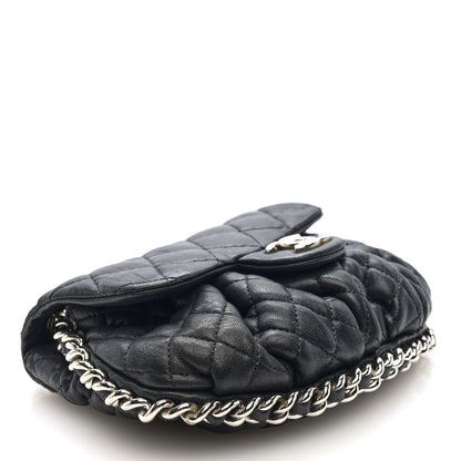 Chanel Washed Lambskin Quilted Mini Chain Around Flap Black 4 of 10