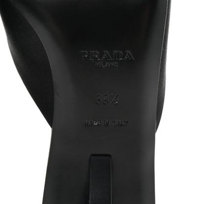 Prada Satin Modellerie Mules 38.5 Black 7 of 9