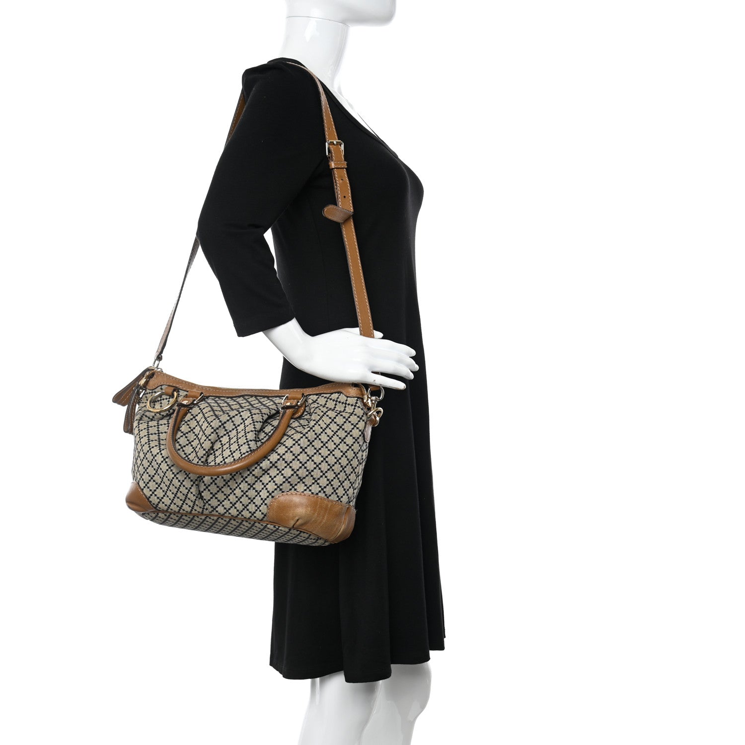 Gucci Diamante Medium Sukey Top Handle Bag Beige Brown 2 of 13