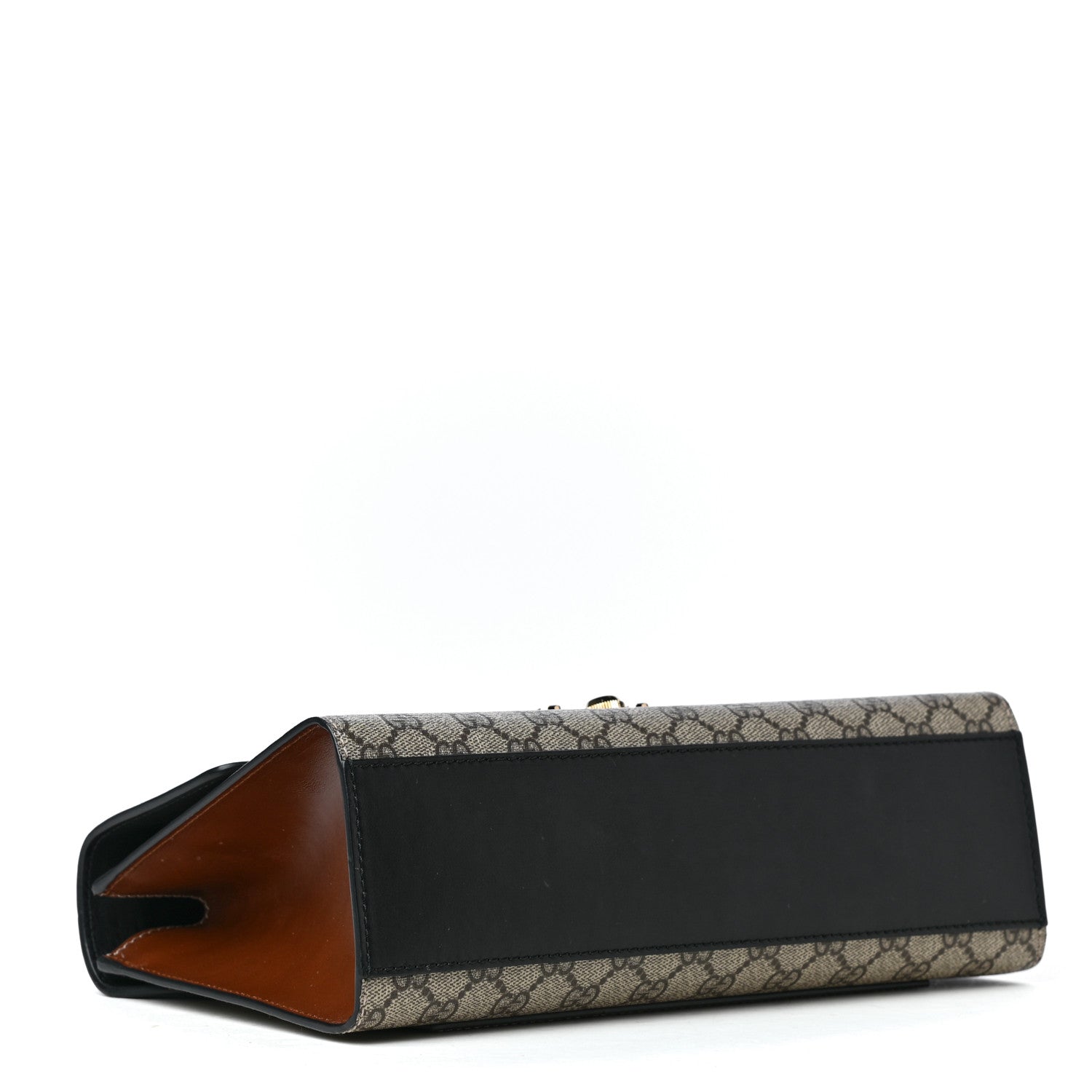 Gucci GG Supreme Monogram Calfskin Medium Padlock Shoulder Bag Beige Black Cuir 3 of 4