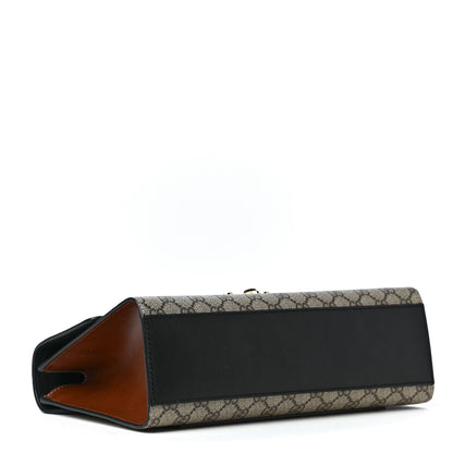 Gucci GG Supreme Monogram Calfskin Medium Padlock Shoulder Bag Beige Black Cuir 3 of 4