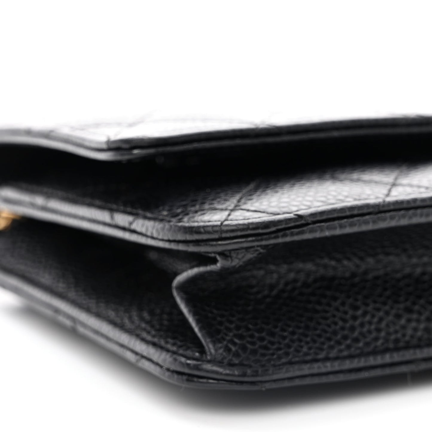Caviar Quilted Wallet on Chain WOC Black