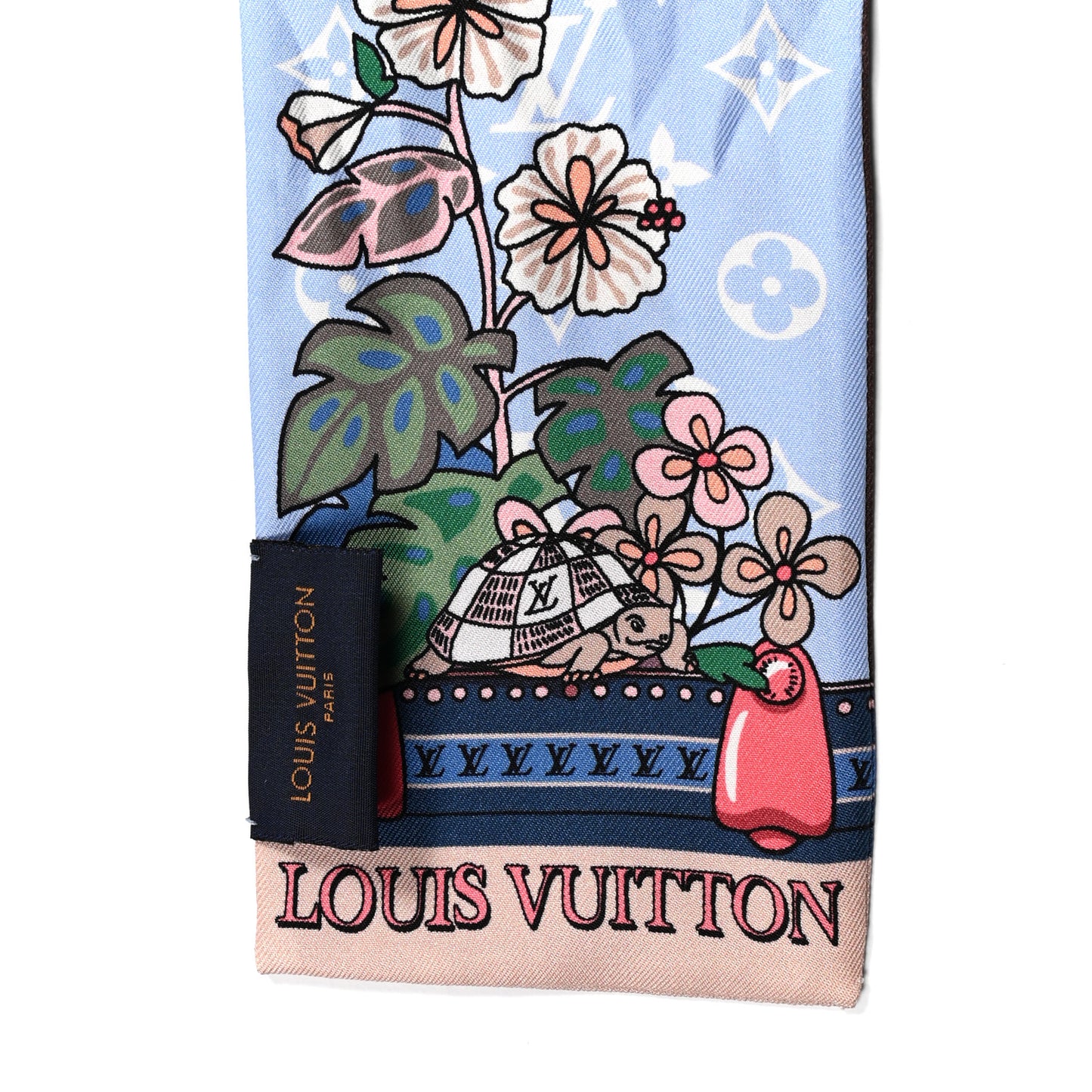 Silk Monogram LV Wonderland Bandeau Nude