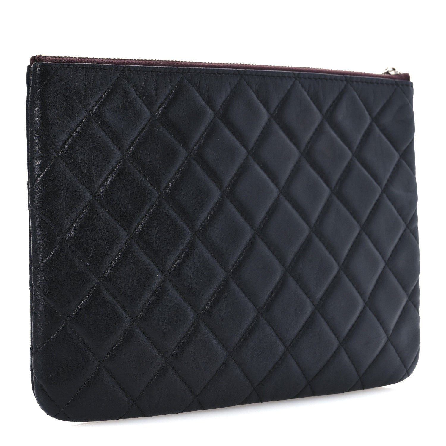 Chanel Lambskin Quilted Medium Cosmetic Case Black 3 of 9