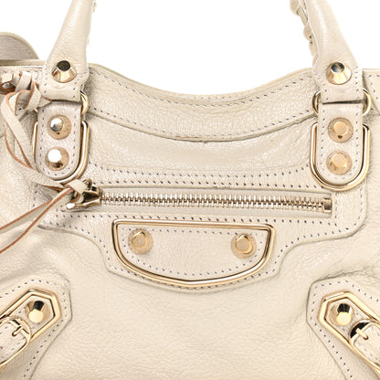 Balenciaga Chevre Gold Metallic Edge Hardware Mini City Ivory 9 of 11