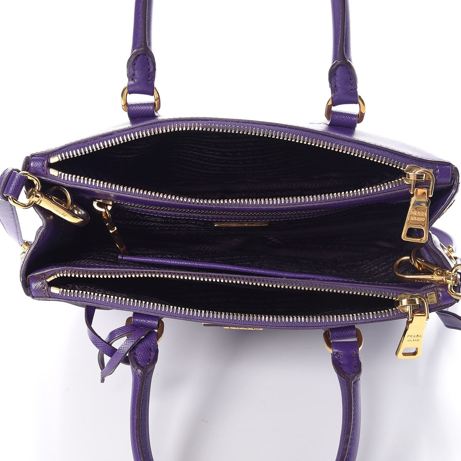 Prada Saffiano Small Galleria Double Zip Tote Viola 5 of 14