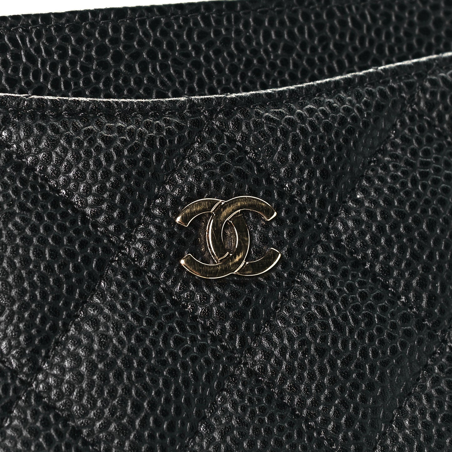 Caviar Quilted Card Holder Black