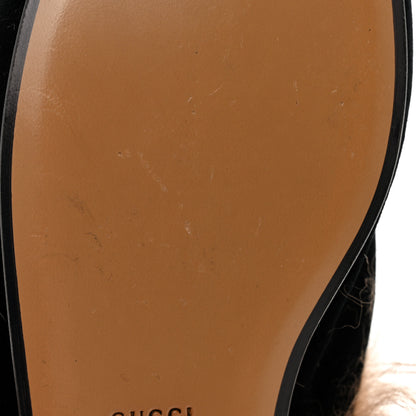 Gucci Velvet Fur Womens Princetown Slippers 38.5 Black 9 of 13