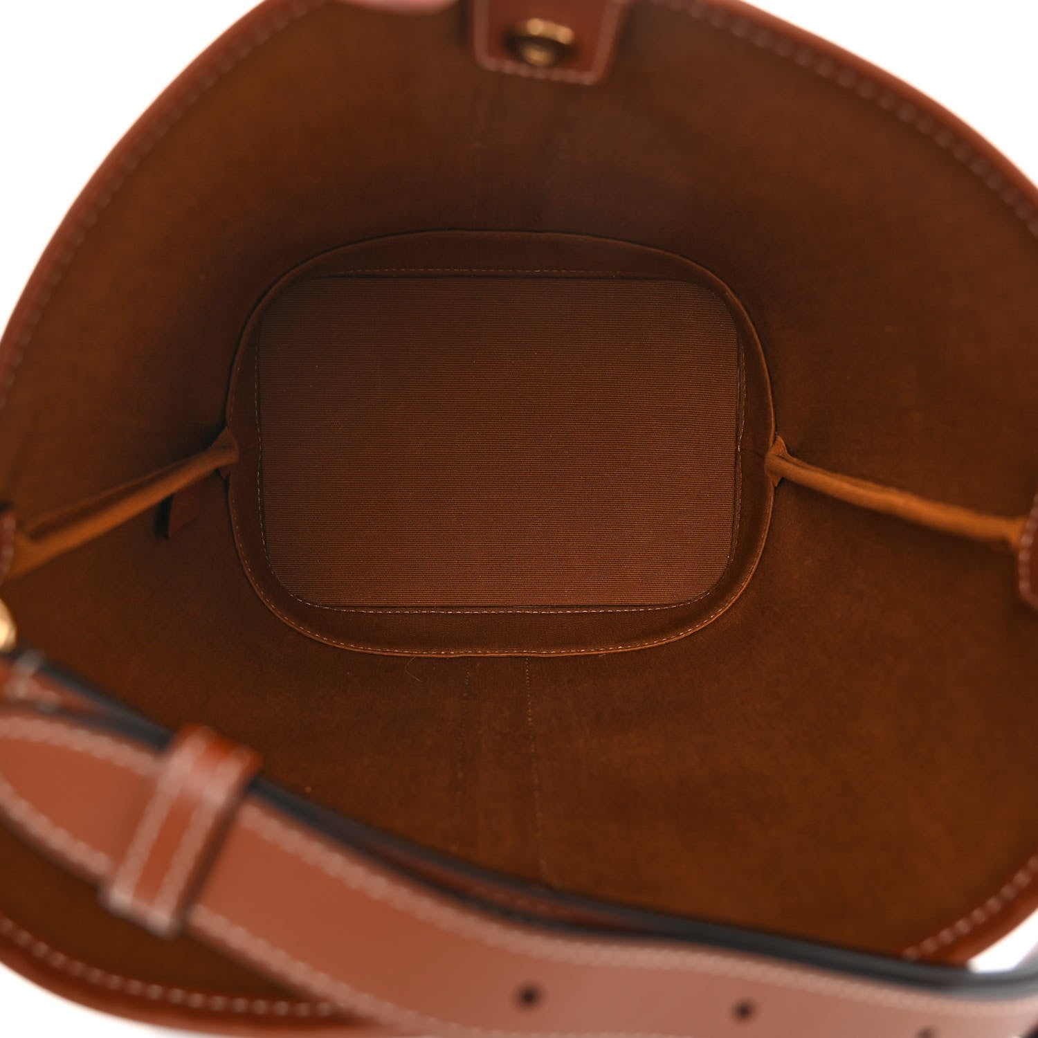 Celine Triomphe Canvas Calfskin Small Bucket Bag Tan 5 of 9