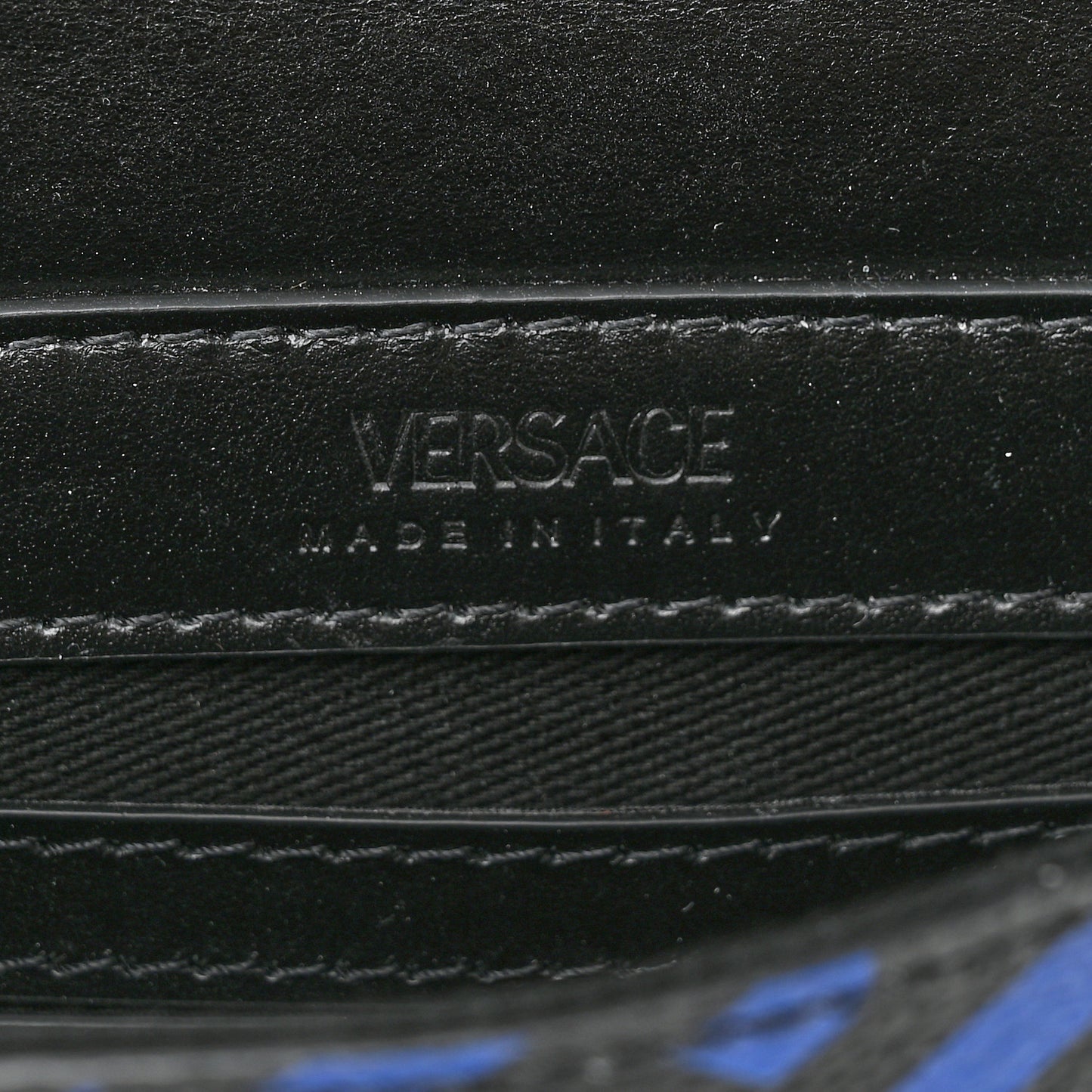 Coated Canvas La Greca Signature Bum Bag Black Blue