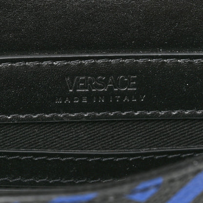 Versace Coated Canvas La Greca Signature Bum Bag Black Blue 6 of 10