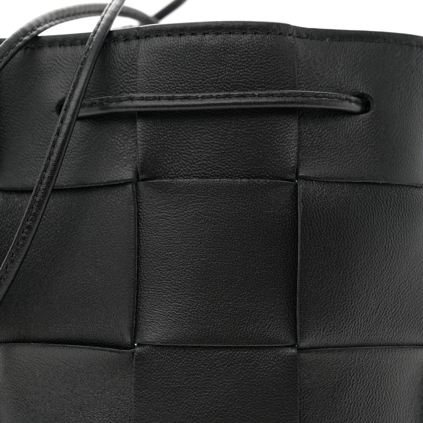 Nappa Maxi Intrecciato Cassette Bucket Bag Black