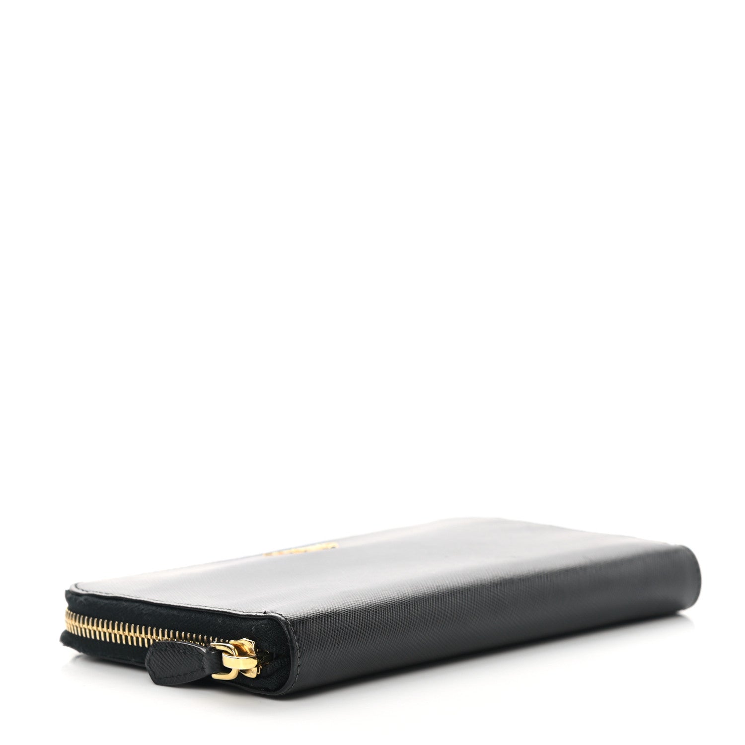 Prada Saffiano Metal Zip Around Wallet Black 4 of 12