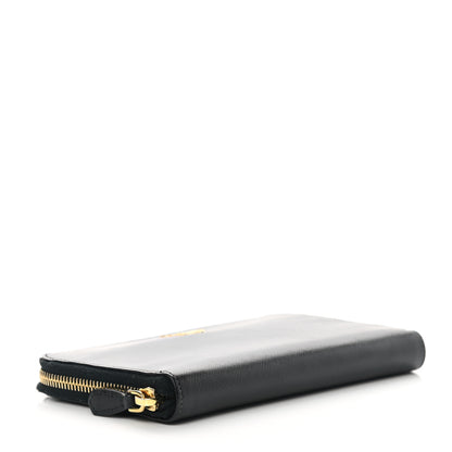 Prada Saffiano Metal Zip Around Wallet Black 4 of 12