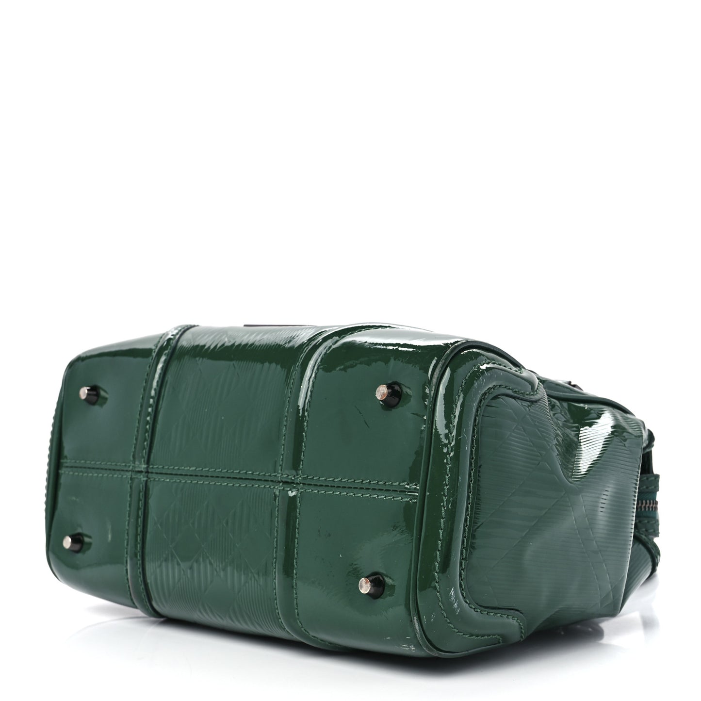 Patent Check Embossed Medium Anford Convertible Bowling Bag Dark Green