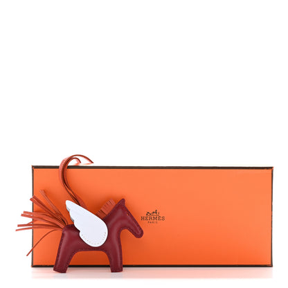 Hermes Milo Lambskin Grigri Rodeo Pegase Horse Bag Charm PM Rouge Grenat Cornaline Bleu Brume 5 of 5