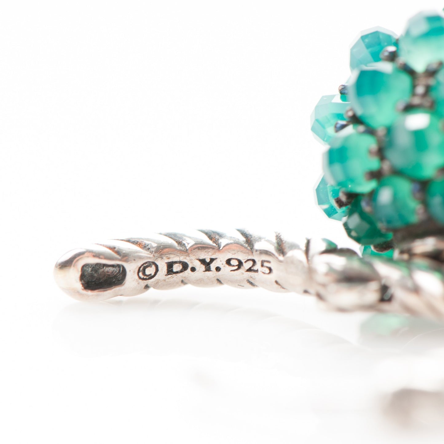 Sterling Silver Green Onyx 26mm Osetra Earrings