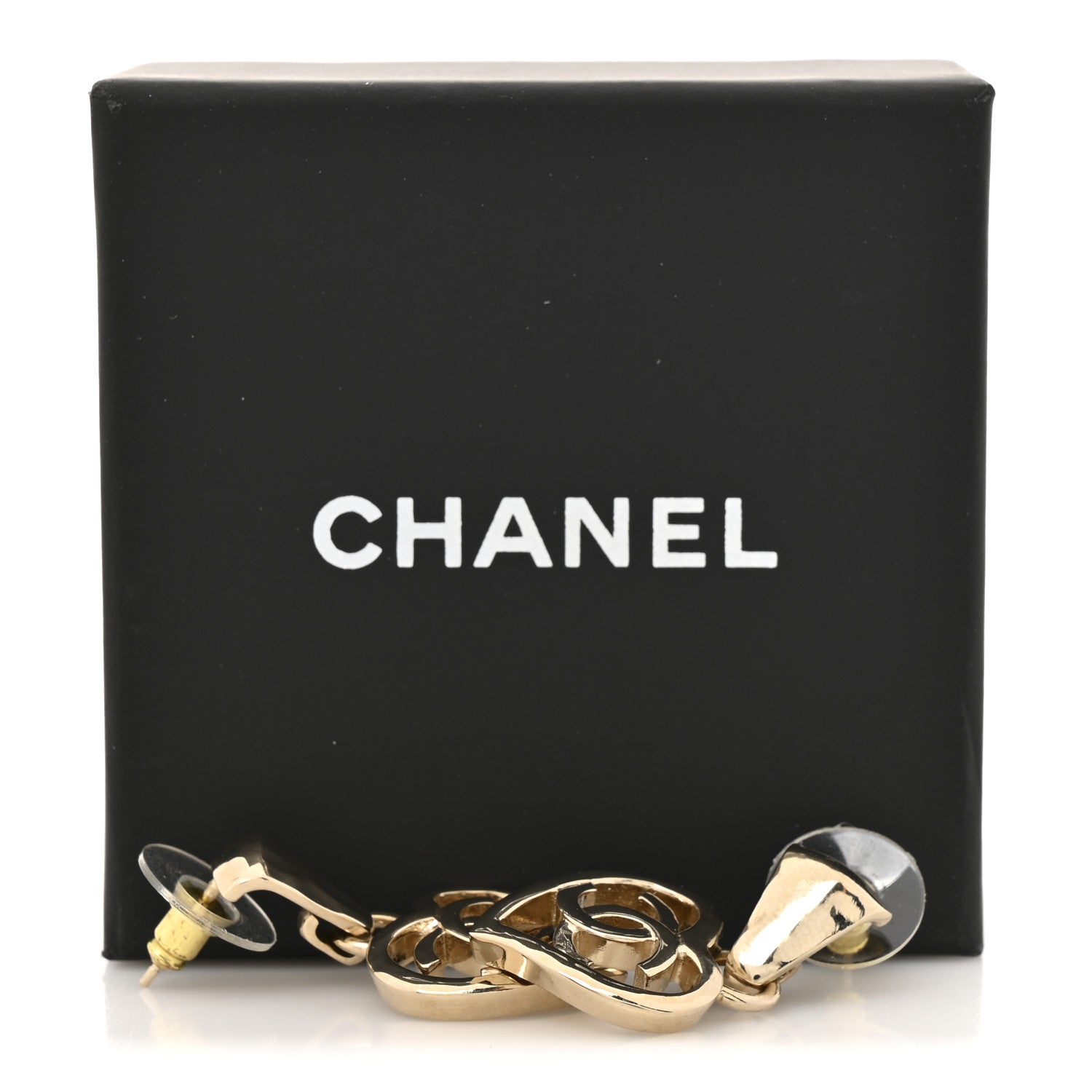 Chanel Metal CC Heart Coco In Love Drop Earrings Gold 5 of 5