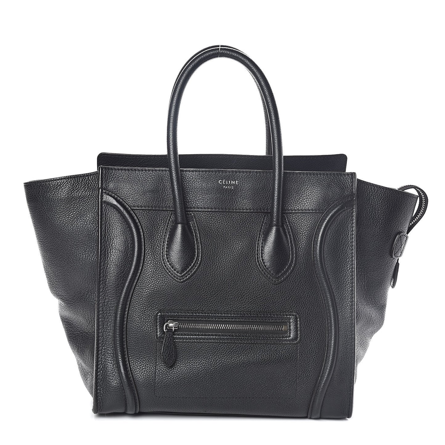 Drummed Calfskin Mini Luggage Black