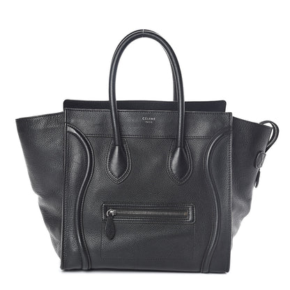 Celine Drummed Calfskin Mini Luggage Black 1 of 10