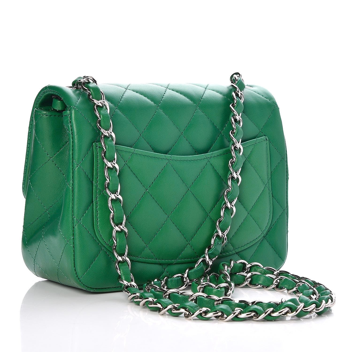 Chanel Lambskin Quilted Mini Square Flap Green 3 of 8