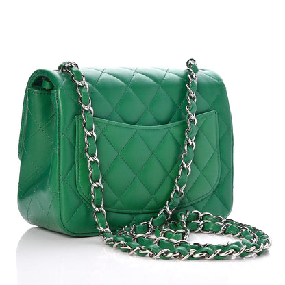 Chanel Lambskin Quilted Mini Square Flap Green 3 of 8