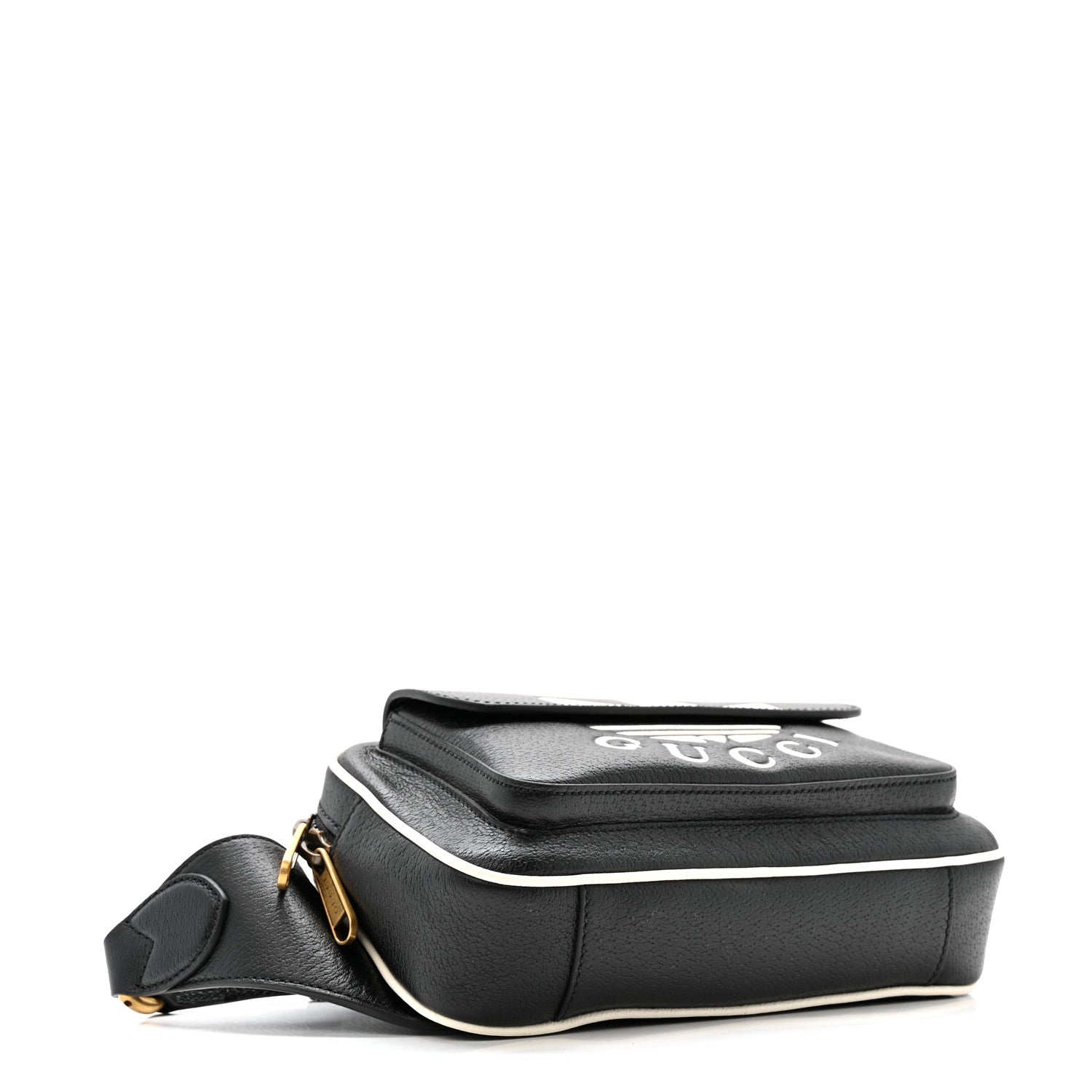 Gucci X ADIDAS Textured Dollar Calfskin Belt Bag Black 4 of 11