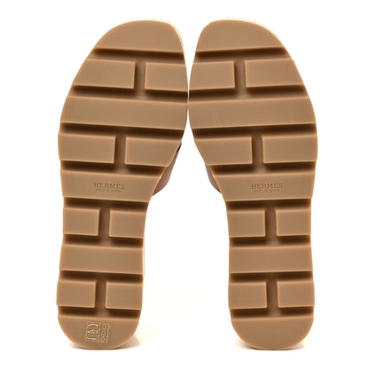 Hermes Calfskin Cork Eze 30 Sandals 36 Marron Glaise 6 of 16