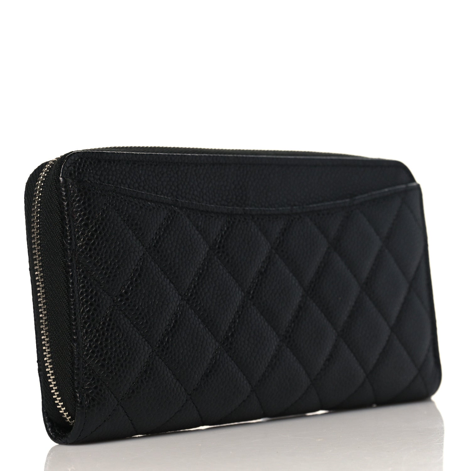 Chanel Caviar Quilted Large Gusset Zip Around Wallet Black 3 of 10