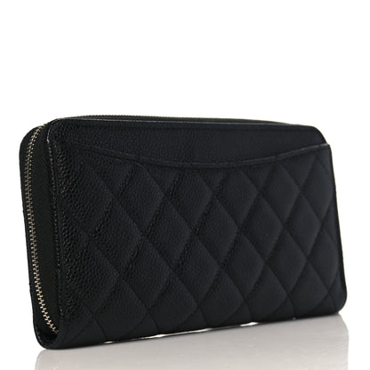 Chanel Caviar Quilted Large Gusset Zip Around Wallet Black 3 of 10