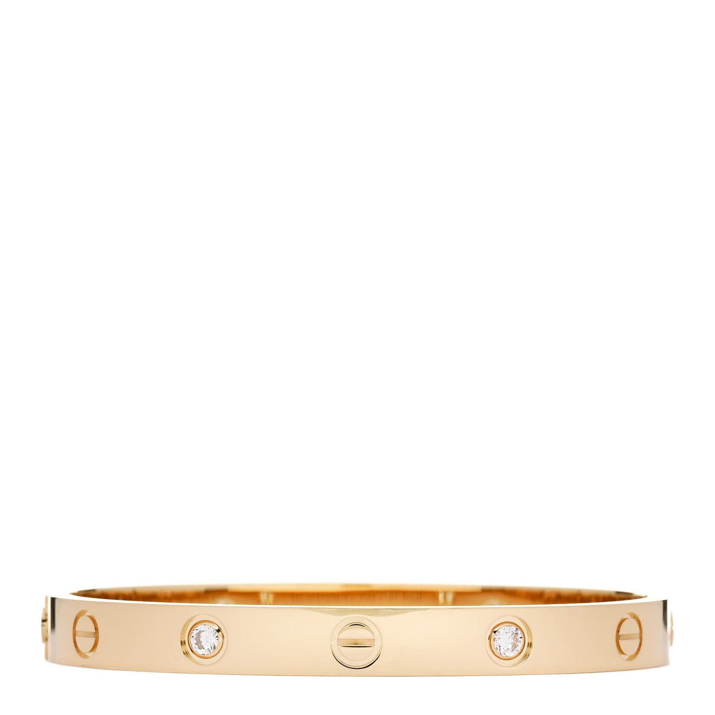 18K Yellow Gold 4 Diamond LOVE Bracelet 16