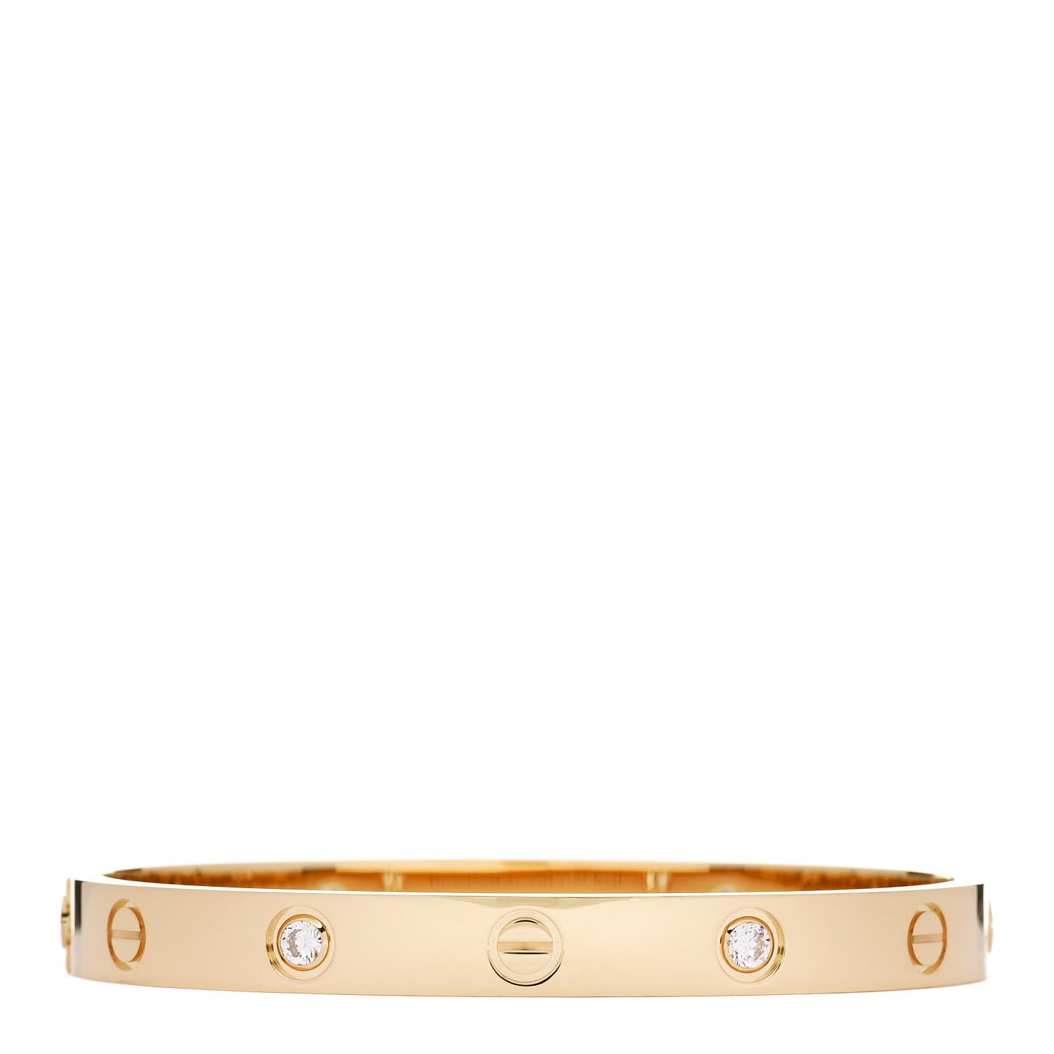 Cartier 18K Yellow Gold 4 Diamond LOVE Bracelet 16 2 of 9