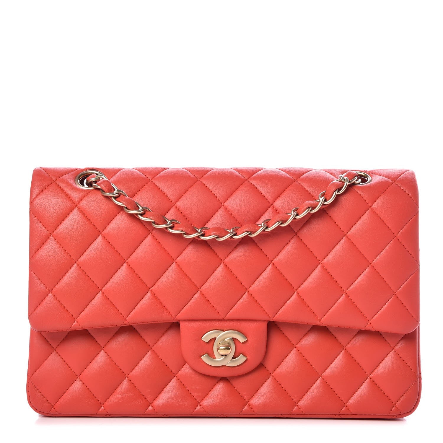 Chanel Lambskin Quilted Medium Double Flap Red 1 of 15
