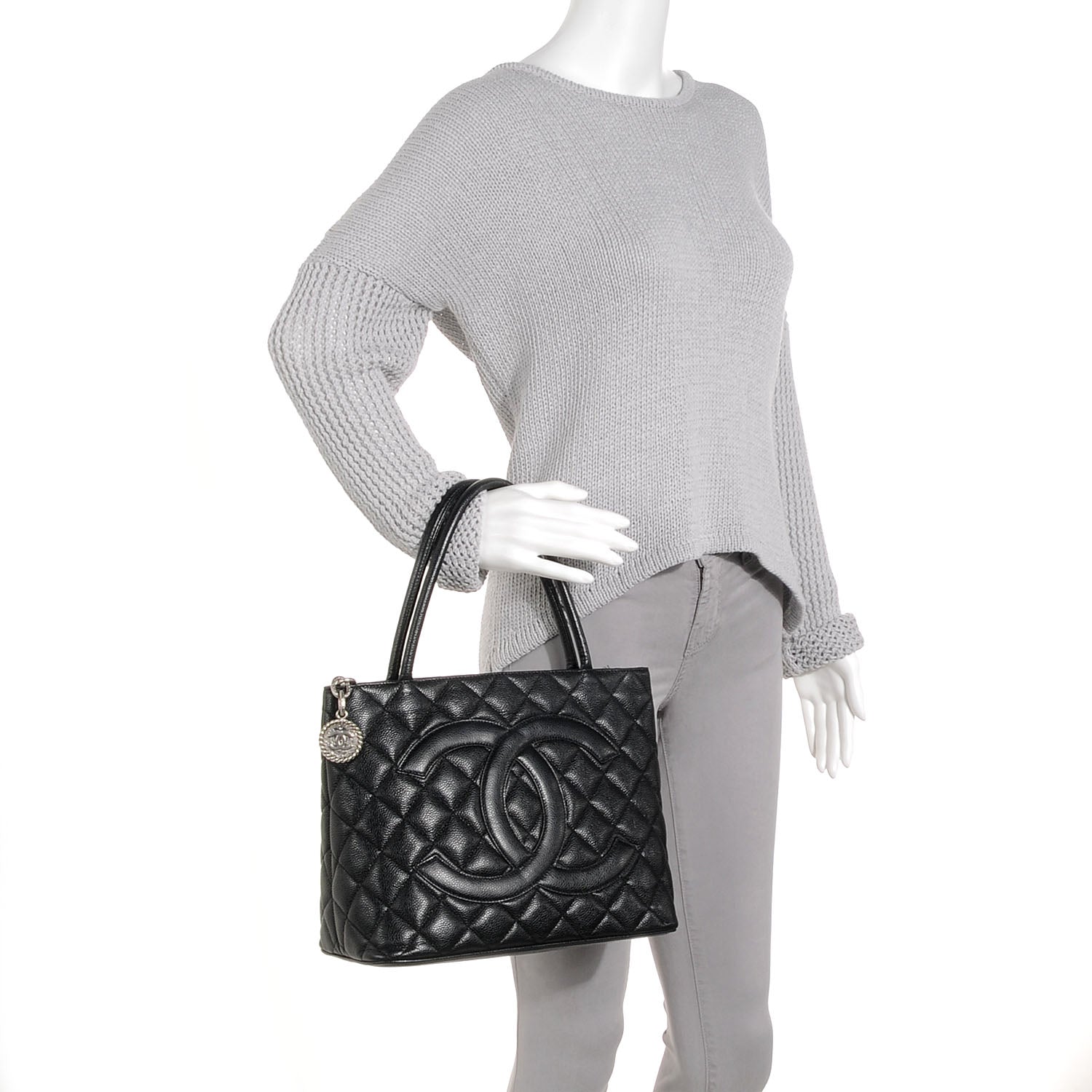 Chanel Caviar Quilted Medallion Tote Black 9 of 14