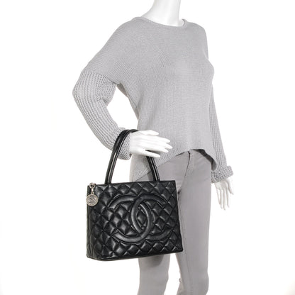 Chanel Caviar Quilted Medallion Tote Black 9 of 14