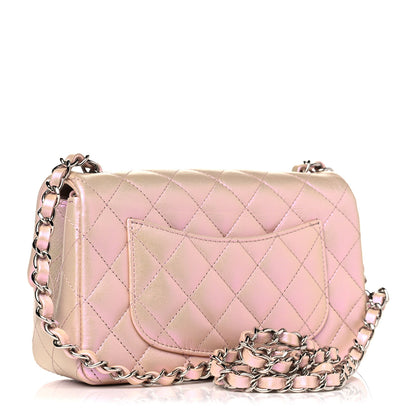 Chanel Iridescent Calfskin Quilted Mini Rectangular Flap Pink 3 of 12