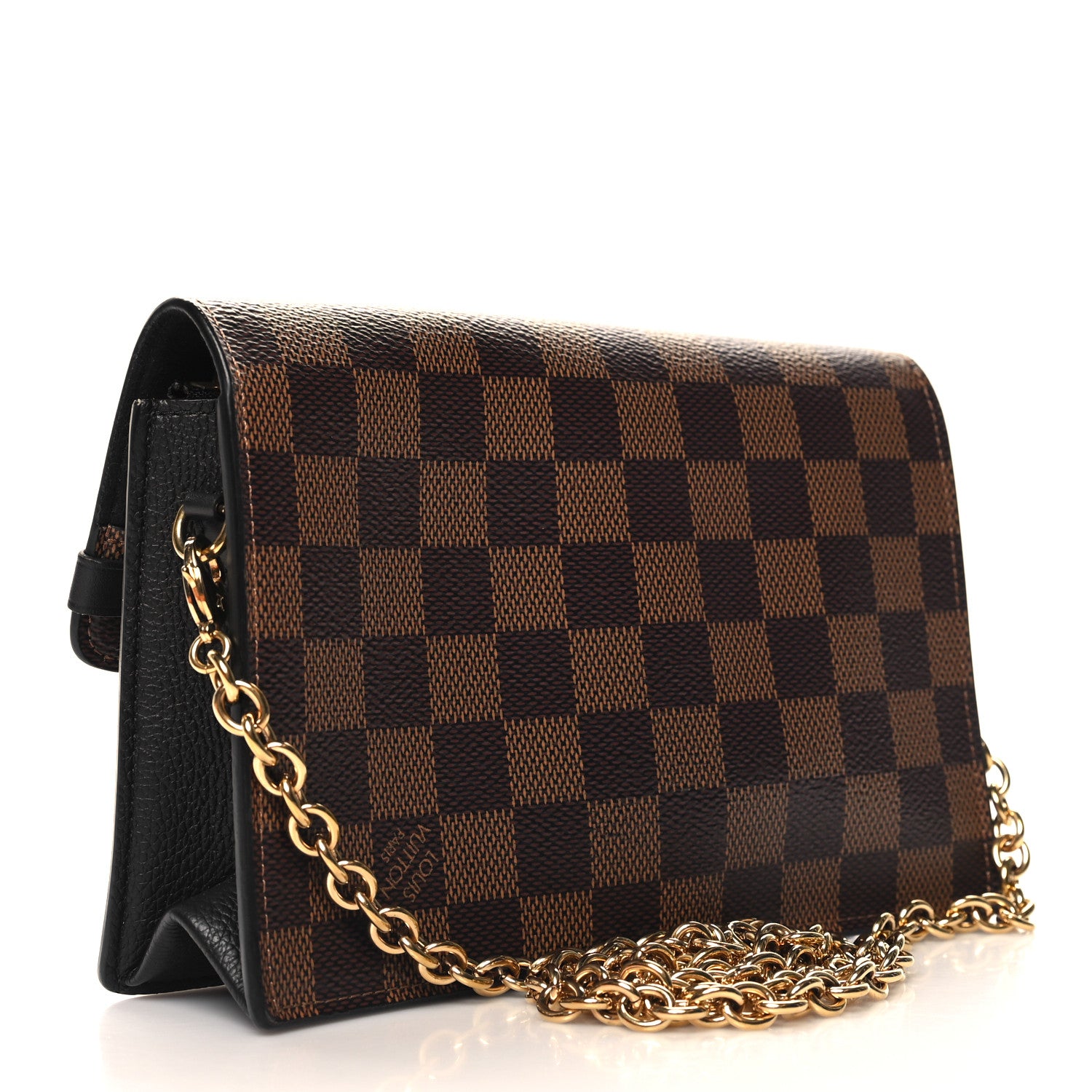Louis Vuitton Damier Ebene Vavin Chain Wallet Black 3 of 10