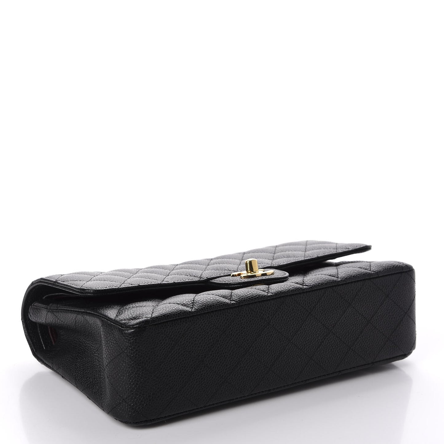 Caviar Quilted Medium Double Flap Black