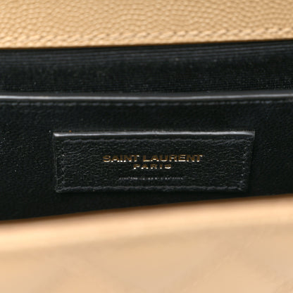 Saint Laurent Grain De Poudre Textured Mixed Matelasse Medium Triquilt Monogram Satchel Dark Latte 6 of 9